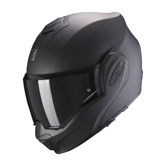 Scorpion EXO-TECH LITE SOLID matt schwarz Klapphelm Rollerhelm Motorradhelm Sonnenblende Vorderansicht