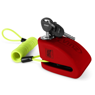 VINZ Pico Alarm Scheibenbremsschloss ART4 - Rot
