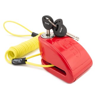 VINZ Pico Alarm Scheibenbremsschloss ART4 - Rot